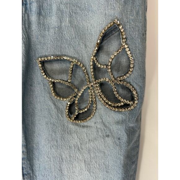 Madewell Fiore Wash Bedazzled Artsy The Curvy Perfect Vintage Jean Size 30‎ - Picture 6 of 16